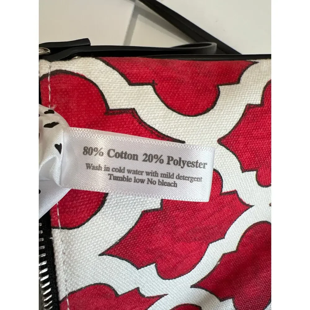 BRIGHTON Love Dove Crossbody Bag Canvas Bird Holiday Purse Red White Tassel